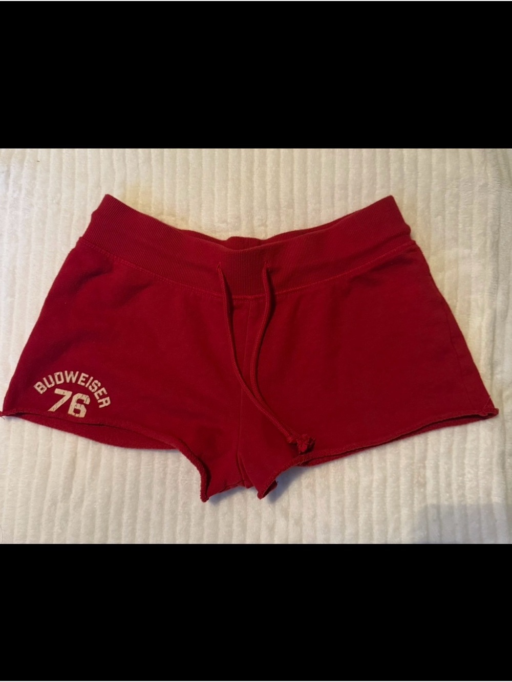 Budweiser 76 Red Sweatshirt Lounge Shorts Drawstring Size S Sma